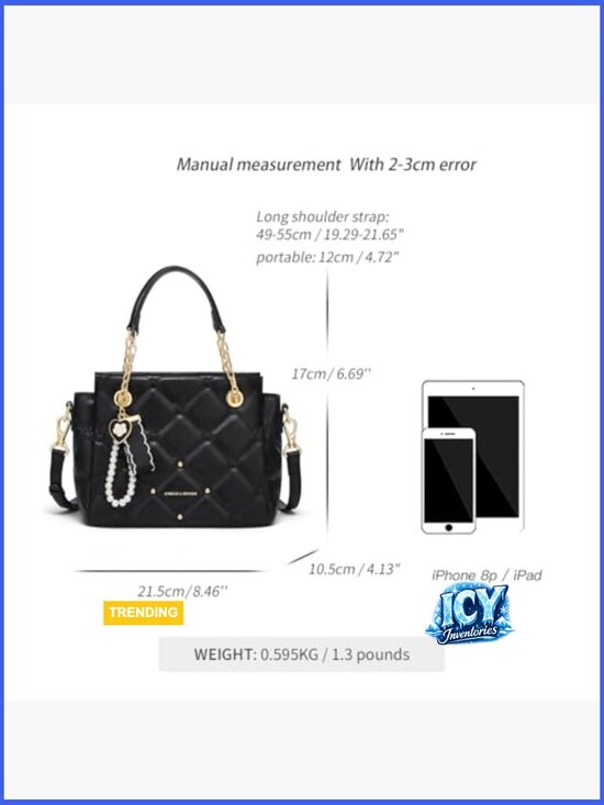 Faux Leather Satchel Bag with Adjustable Strap and Top Handle main image 0